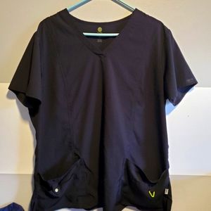 Med Couture Activate Black Scrub Top size XXL
